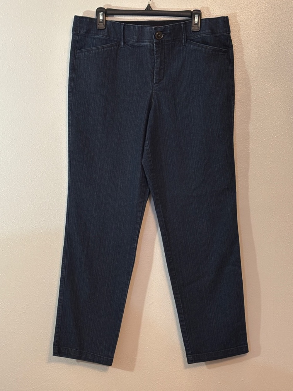Khakis & Co. Straight‎ Leg Women's Tummy Slimming Jeans in Dark Blue Size 12
